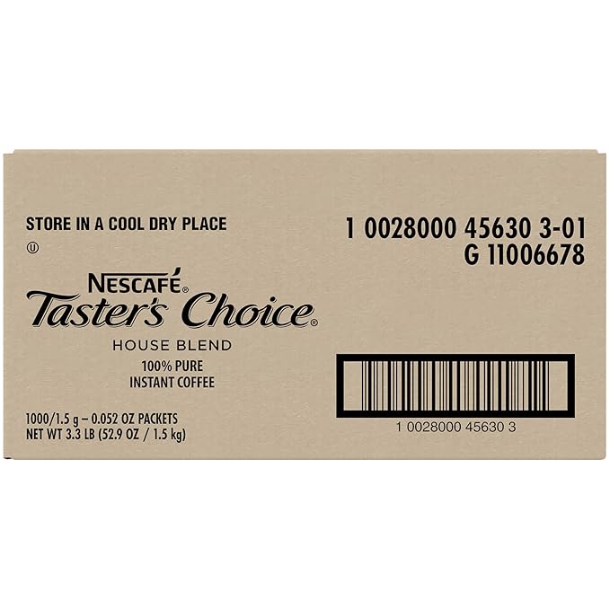Nescafe Instant Coffee Packets, Taster's Choice Light Roast, Bulk Pack, 1.5 g Packets (Pack of 1000)