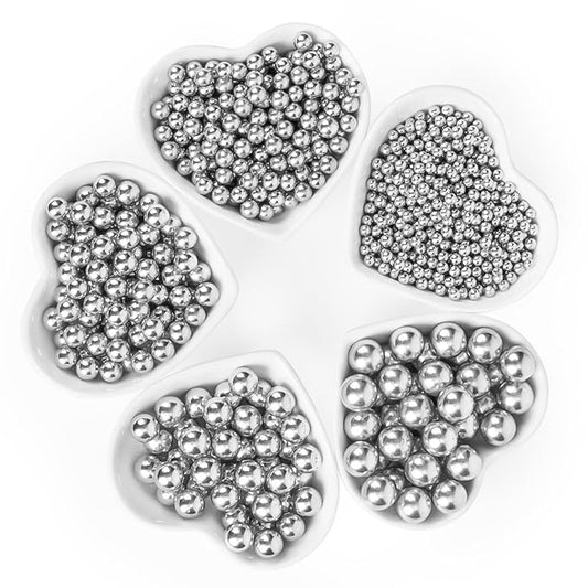Silver Pearl Sprinkles,Edible Pearl Sugar Sprinkle for Cake Decorating,130g/4.58oz Mix Size,Halloween Baking Edible Cake Decorations,Cupcake Toppers,Cookie Decorating Donuts Ice Cream Toppings,Wedding Birthday Party Valentines Christmas Supplies