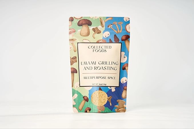 Premium Umami Mushroom Salt, No Additive, Gluten-Free, Non-GMO Great for Sauce, Soup, and Mushroom, Gourmet Umami Seasoning Blend | Handcrafted in Small Batches by Collected Foods - 4oz