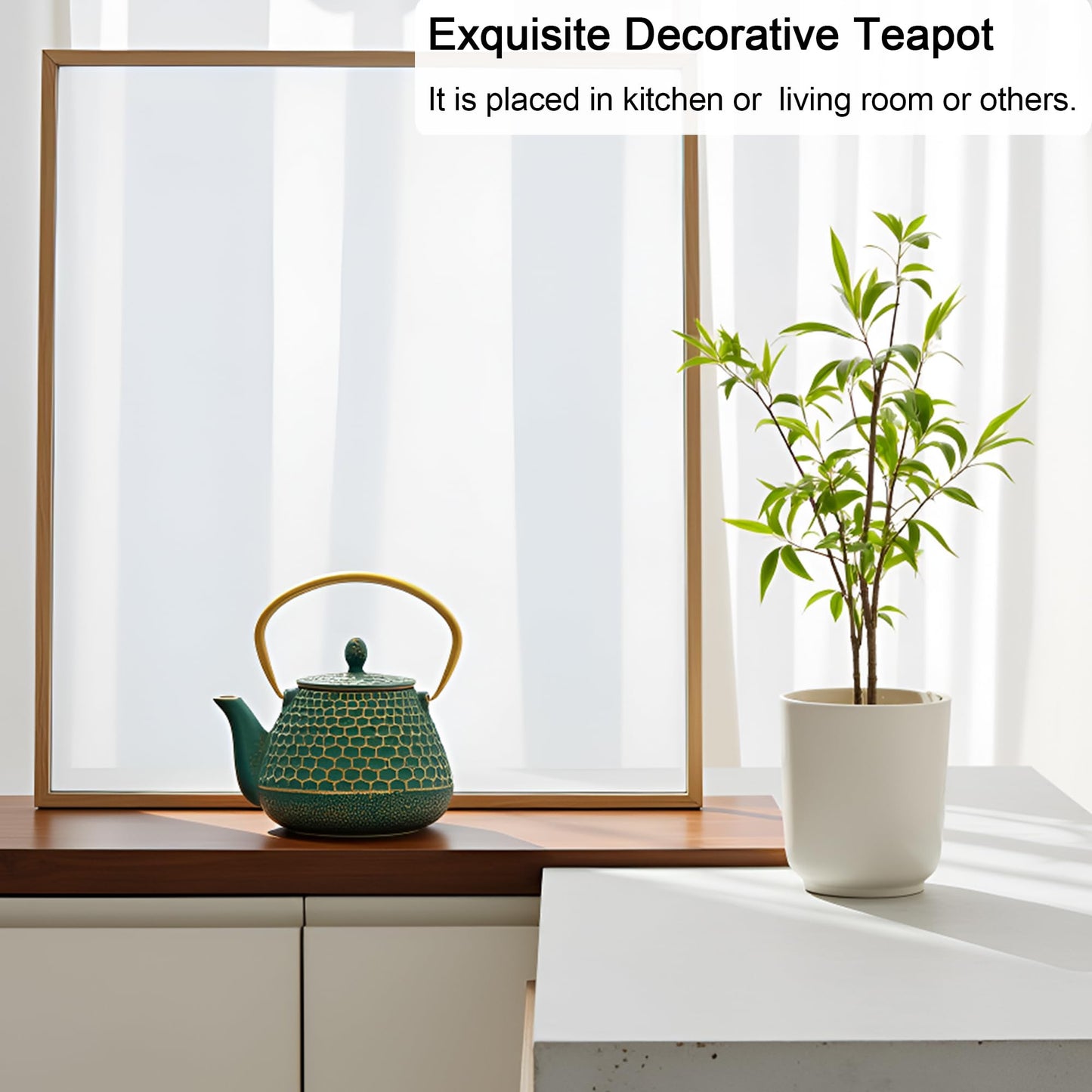 Cast Iron Tea Kettle, Japanese Tetsubin Teapot Coated with Enameled Interior, Durable Cast Iron