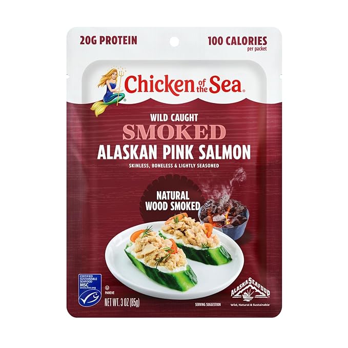 Chicken of the Sea Alaskan Smoked Salmon, 3 Ounce Pouch (Pack of 1), Wild Caught Salmon, Skinless & Boneless
