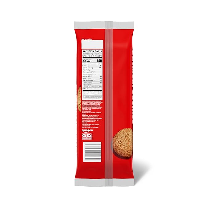 Amazon Saver, Crispy Oatmeal Cookies, 12 ounce (Previously Happy Belly, Packaging May Vary) (Pack of 2)