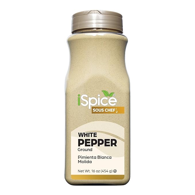 iSpice | White Pepper Ground | 16 oz | Bulk Size | Kosher | Rich Aroma