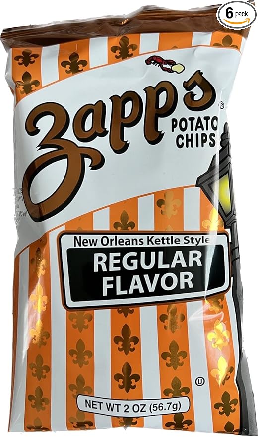 Zapps Potato Chips - Regular - 2 oz (Pack of 6) Total 12 Ounces