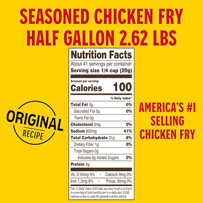 Louisiana Seasoned Chicken Fry Batter Half Gallon - 2.62 lbs - Crispy Southern Coating Mix for Fried Chicken - Delicious and Convenient Coating Filled with Cajun Flavor - Easy to Make Recipe - Just Add Water