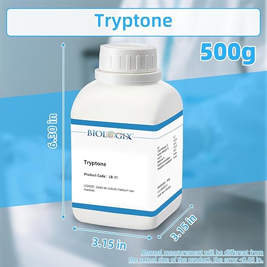 Tryptone Powder, pH 6.0-7.0, FMB Grade, Casein Tryptone for Laboratory Bacterial Culture, 500g/Bottle(1.1 lb.), 10 Bottles/Case