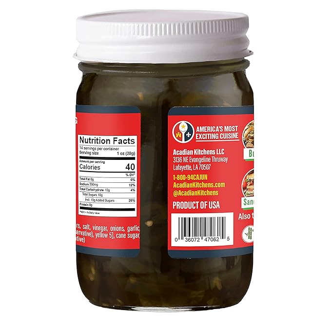 Candied Jalape챰o Slices 12 fl oz Ragin' Cajun Foods - Sweet and Spicy Pickled Peppers for Snacking, Sandwich Toppings, and Garnishes - Perfect for Adding Heat and Flair to Your Dishes (Pack of 2)