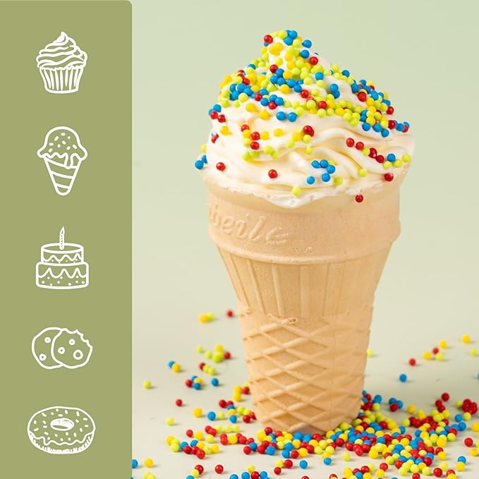 Rainbow Nonpareils Sprinkles Edible Blue Red Green Yellow Nonpareils Sprinkles Mix Perfect for Cake Decorations, Baking, Ice Cream, Cookies, Cupcake Topper 6.5 ounces