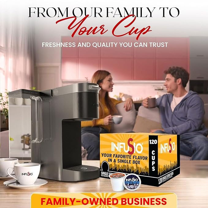InfuSio Flavored Coffee Pods Variety Pack - 48 Count Flavored Medium Roast, 12 Curated Blends Inspired by Classic Cocktails, Compatible with Keurig K cups 2.0 Brewers