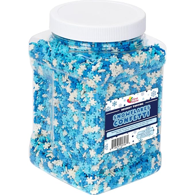Snowflake Sprinkles - 1.7 Pounds - Winter Wonderland Decorating Sprinkle Mix, Great for Baking Cookies, Cakes, Cupcakes and More!