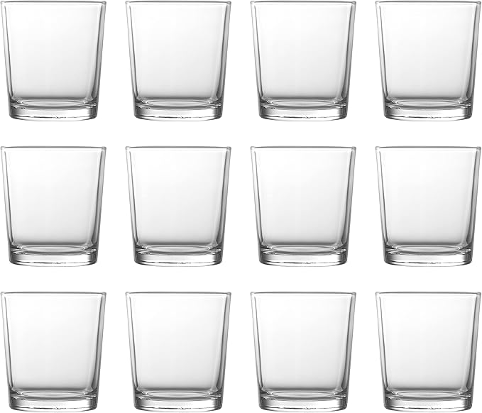 Fortessa Basics Barca Everyday 12 Pack Set Glassware Kitchen and Barware Great for: Mixed Drinks/Cocktails, Water, Juice, Iced Tea, Soft Drinks., Double Old Fashioned/Rocks, 13 Ounce
