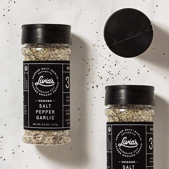 Livia's Salt Pepper Garlic Seasoning | Unlocks & Elevates Flavors of Steak, Chicken, Burgers & More