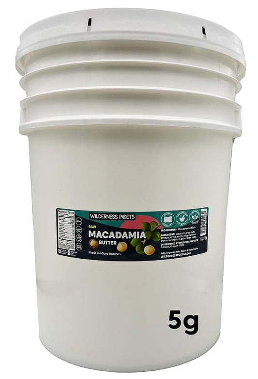 Wilderness Poets, Raw Macadamia Butter (640 Ounce - 40 Pound - 5 Gallon)