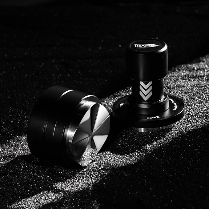 IKAPE 53.3MM Newly Upgrade Espresso Coffee Distributor, Coffee Dual-Bearing & High-Speed Distribution Tools, Adaptive Height Coffee Tamper Leveler for 54mm Portafilters