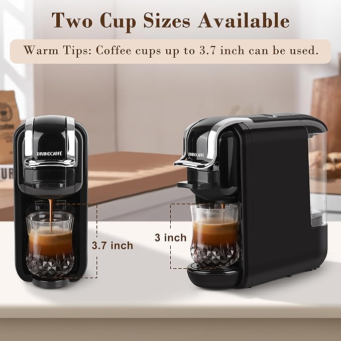 Espresso Maker for Nespresso Capsule, Lavazza Blue Capsule & Coffee Powder, 19 Bar Pump Pressure Makes Authentic Espresso Coffee, Mini Espresso Coffee Machines with Removable Water Tank.