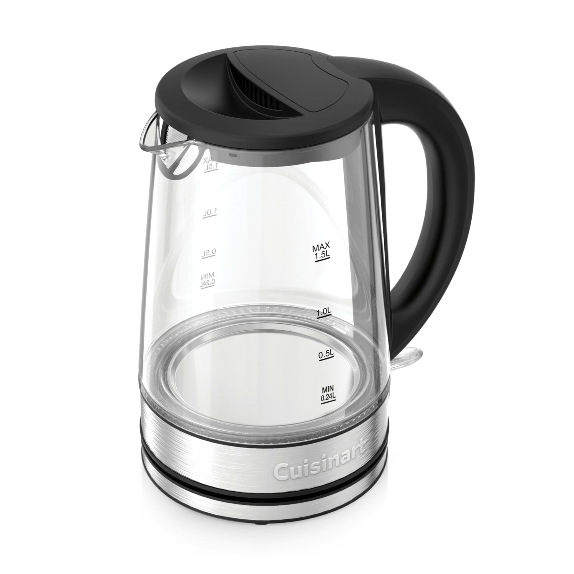 Cuisinart 1.5L Glass Kettle, Illumination, BPA-Free, Easy-Pour Nondrip Spout, Hinged Lid Opening