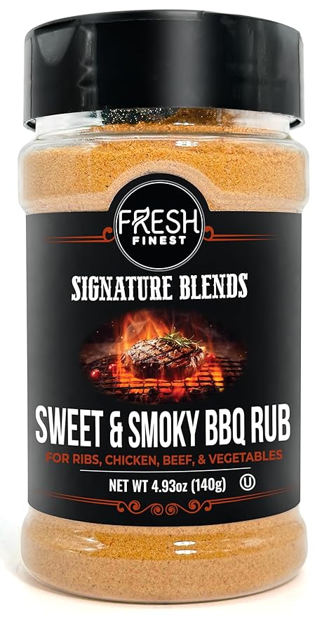 Fresh Finest Sweet & Smoky BBQ Rub - 4.93oz (140g) - Rich, Authentic, Kosher, All-Natural, Non-GMO, Gluten-Free