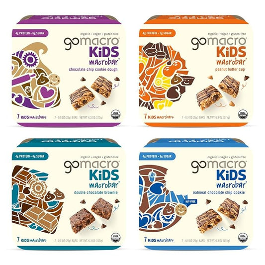 GoMacro Kids MacroBar ??4 Flavor Assortment - (0.90 Ounce Bars, 28 Count)