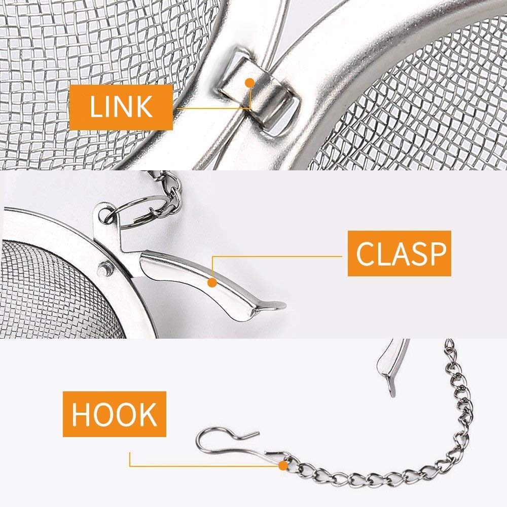 Fu Store 2pcs Stainless Steel Mesh Tea Ball 2.1 Inch Tea Strainers