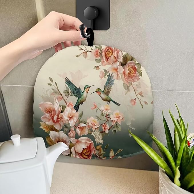 Hummingbird Flower Tea Cozy for Teapot Tea Insulated Cosy for Kitchen Accessory Tea Pot Cozy for Keeping Warm