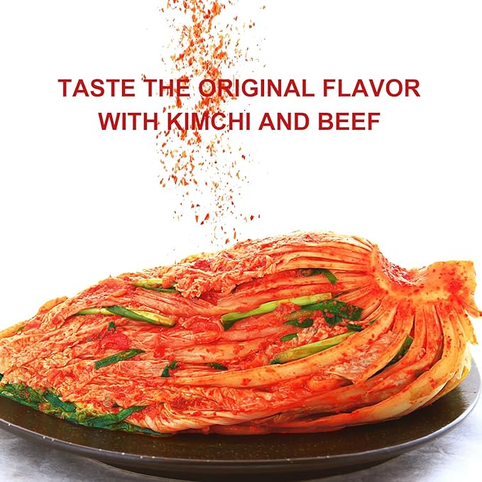 Yimi Kimchi and Beef Seasoning Mix, Spicy Flavor, Finely Ground Powder for Stew, Soup, Noodles, Vegetables, Tteokbokki, BBQ and More, Korean Style, 9 Oz