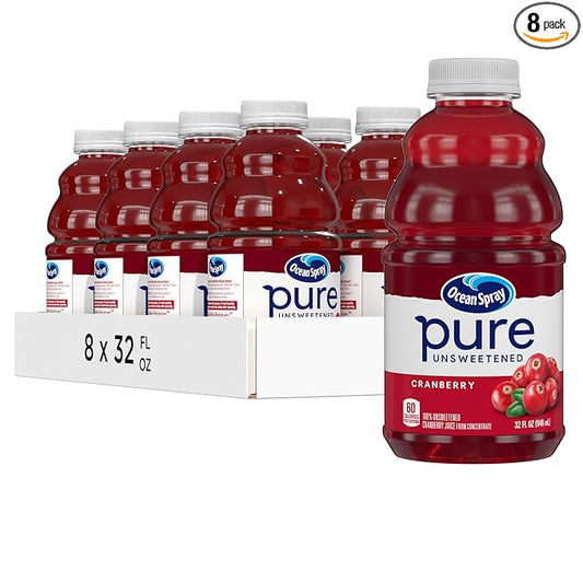 Ocean Spray® Pure Unsweetened Cranberry, 100% Cranberry Juice From Concentrate, 32 Fl Oz Bottle
