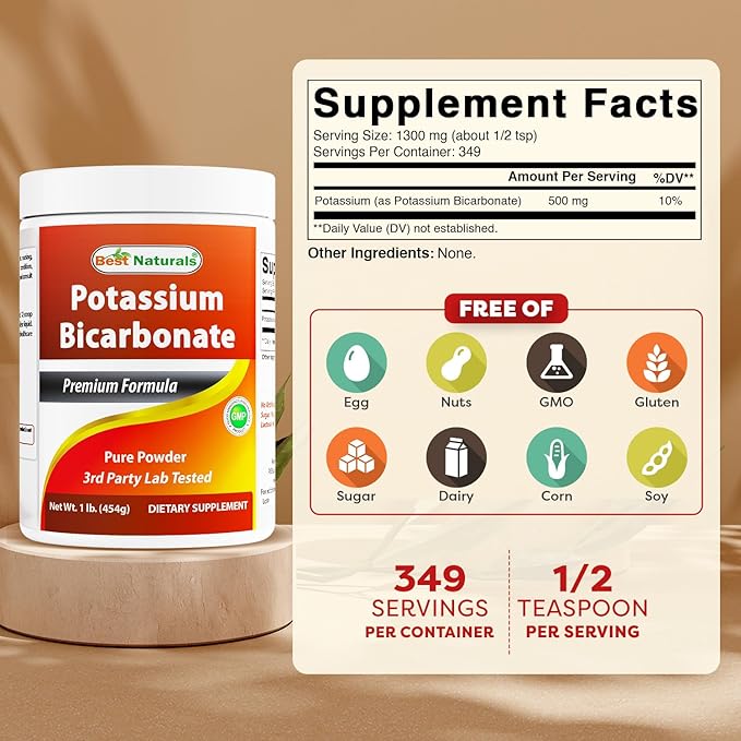 Best Naturals Pure Potassium Bicarbonate 1 LB Powder