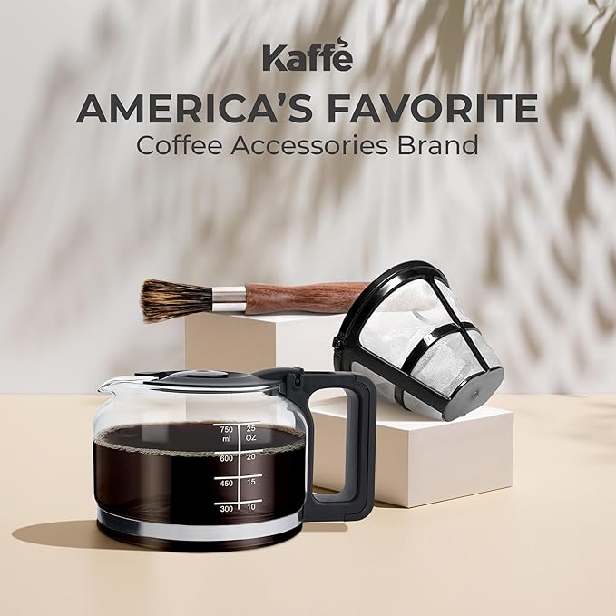 Kaffe Universal Replacement Coffee Carafe - 5 Cup Glass Pot for Drip Coffee Makers - Glass, Easy-Grip Handle, Sneak-A-Cup Compatible - Capacity Markings, Dishwasher Safe