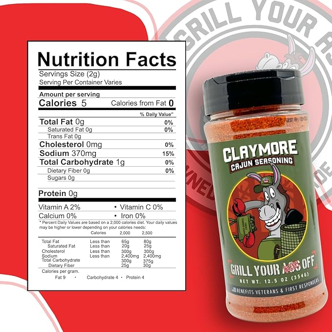 GYAO Claymore Cajun Seasoning – 12.5oz Spicy Blend for Meats & Seafood – MSG & Gluten Free – USA Made & Veteran Owned