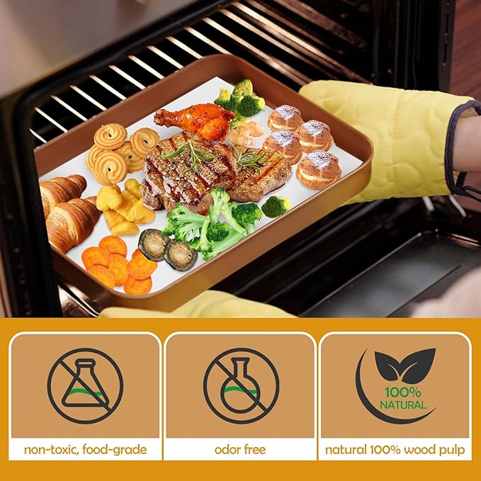 600Pcs Parchment Paper Sheets for Baking, 12 x 16 Inch, White, Non-Stick Precut Half Sheet Parchment Paper for Baking, Cooking, Air Fryer, Oven