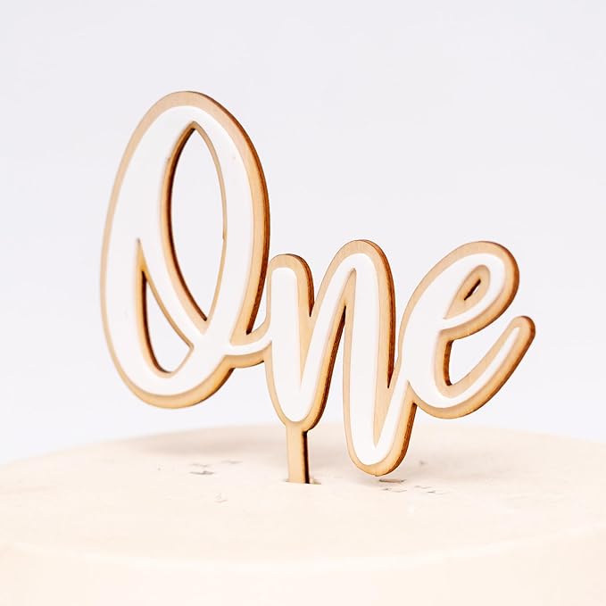 White One Cake Topper - First Birthday Cake Topper - One Cake Topper - Cake Smash (white one CT)