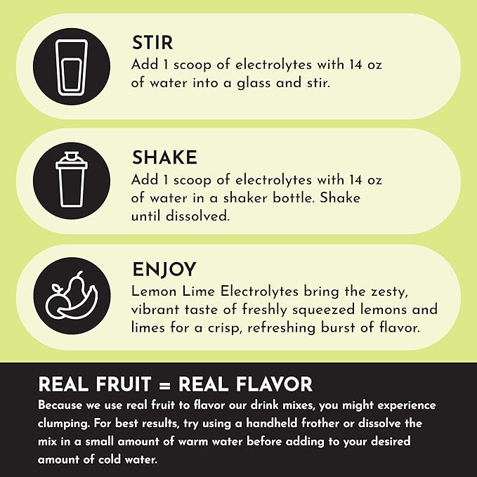 Lemon Lime Electrolytes ??30?‘Serving Hydration Drink Mix with Coconut Water, Sea Salt, and Trace Minerals ??Supports Energy, Recovery, and Electrolyte Balance*