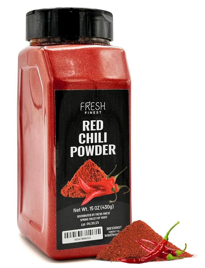 Fresh Finest Red Chili Powder ??Rich Flavor ??Finely Ground Hot Chili Powder for a Wide Range of Dishes - Bulk with Airtight Packaging ??15oz (430g)