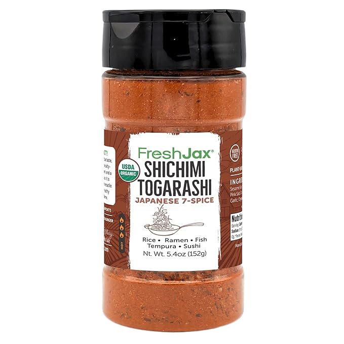 FreshJax Organic Shichimi Togarashi ??Japanese 7 Spice Seasoning Mix (5.4 oz) Non-GMO, Gluten-Free, Vegan, Keto, Paleo | Bold Umami Flavor for Ramen, Sushi, Rice, Grilled Meats, Vegetables