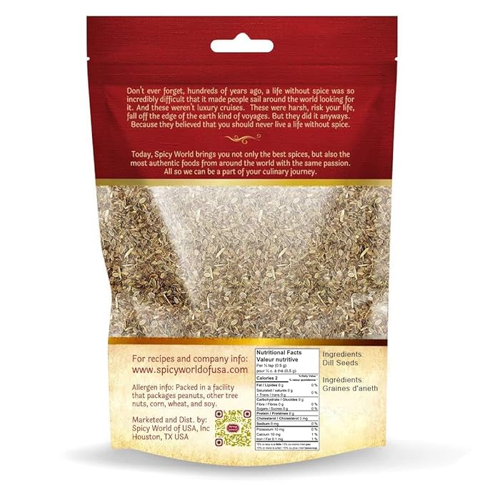 Spicy World Dill Seeds Whole Spice | Perfect for Pickling and Eating | 2 Pound Resealable Bag