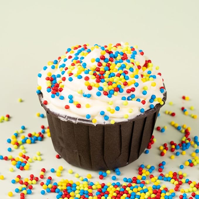 Rainbow Nonpareils Sprinkles Edible Blue Red Green Yellow Nonpareils Sprinkles Mix Perfect for Cake Decorations, Baking, Ice Cream, Cookies, Cupcake Topper 6.5 ounces