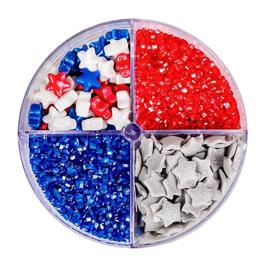 Patriotic Sprinkles, 4th of July, Red White Blue Sprinkles for Cake Decorating, 110g/3.88oz, Cupcake Decoration, Ice Cream Toppings