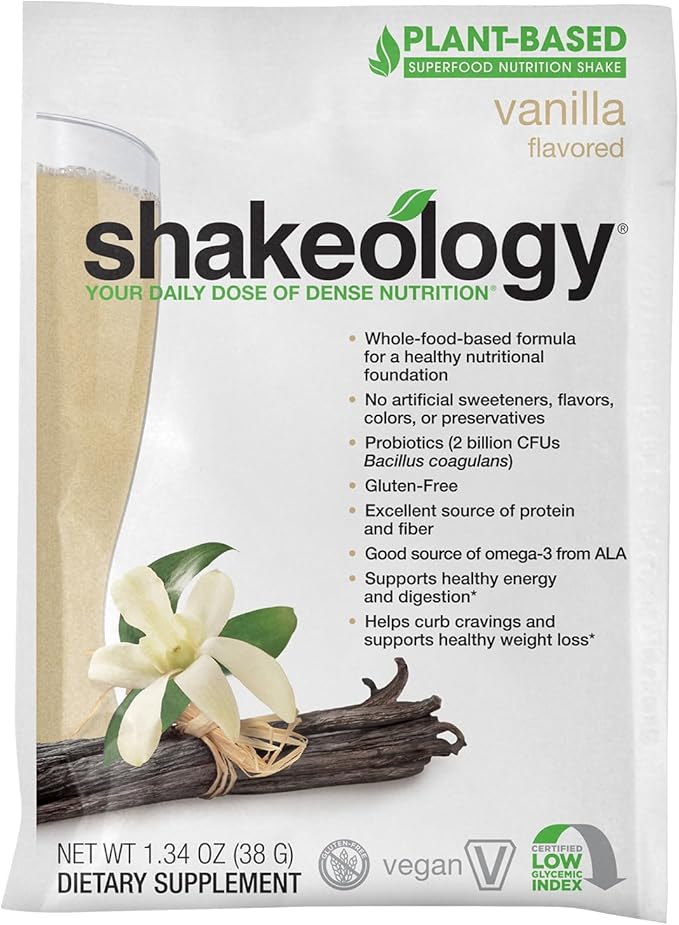 BODi Shakeology Plant-Based Vegan Protein Powder ??Gluten-Free Superfood Shake with Vitamins & Minerals ??Helps Support Healthy Weight Loss & Gut Health, Vanilla, 14 Individual Packets