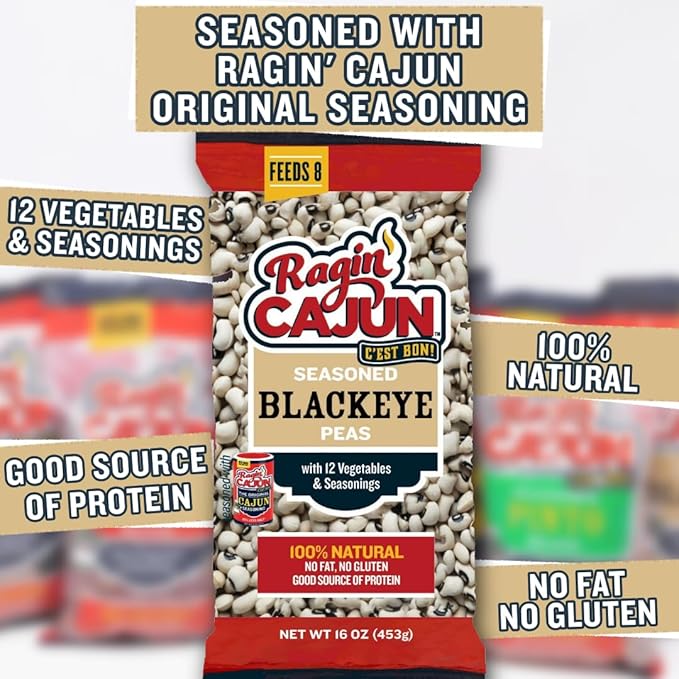 Seasoned Blackeye Beans 16 oz Ragin' Cajun (Pack of 12)