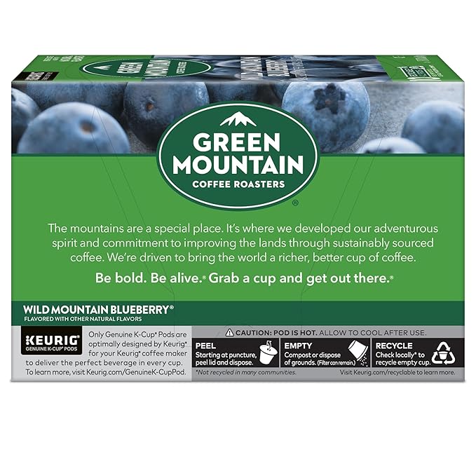 Green Mountain Coffee Roasters Wild Mountain Blueberry Keurig Single-Serve K-Cup pods, Light Roast Coffee, 60 Count (6 Packs of 10)