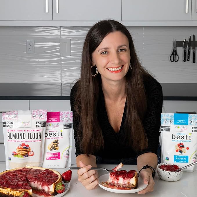 Wholesome Yum Besti Natural Powdered Sugar Substitute - Keto Confectioners Monk Fruit Sweetener Blend With Allulose (No Erythritol) - Non GMO, Zero Carb, Zero Calorie, No Aftertaste (12 oz, 2 Pack)