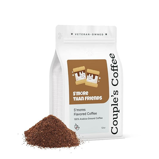 Couple?™s Coffee Ground Coffee | Gives Back to Military Families | S?™more Than Friends | Medium Roast S?™more Flavored Coffee | Made with 100% Arabica Beans | 12oz bag brews about 34 cups