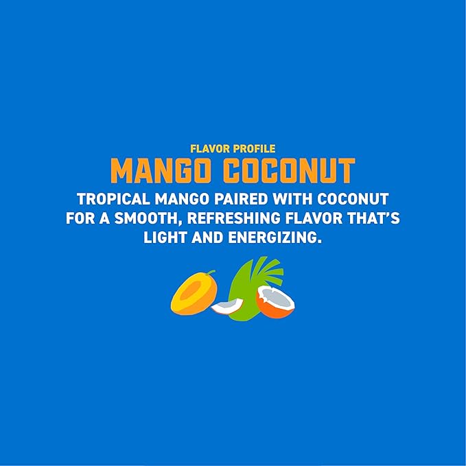 Gorilla Energy Drink, Mango Coconut, 200mg Natural Caffeine, Real Fruit Juice Squeezed &