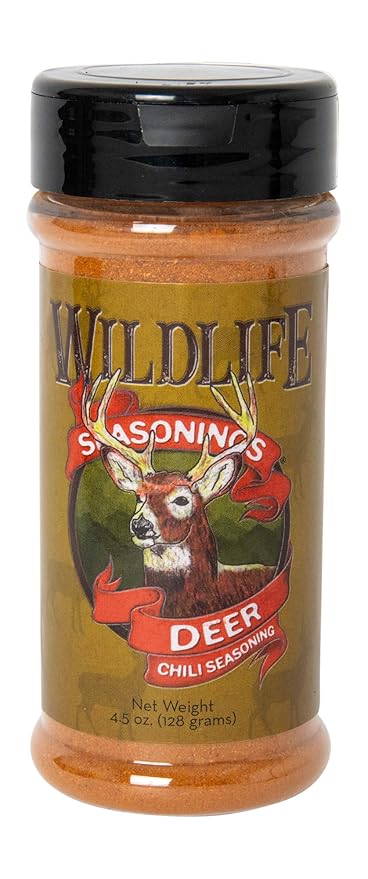 Wildlife Seasonings Deer Chili ??Bold Chili Powder Blend for Wild Game, Beef & Tex-Mex Dishes | Perfect Meat Seasoning with Smoky, Spicy Flavor | 4.5 oz Jar
