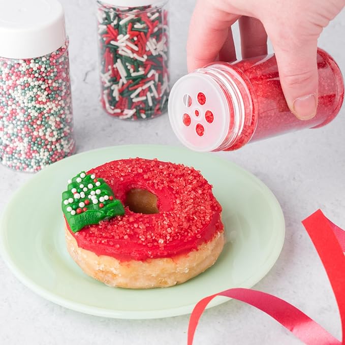 Sweets Indeed, Christmas Sprinkles, 4 Pack, Holiday Edible Sprinkle Mix, Perfect for Cake Decorations, Baking, Ice Cream, Cookies, Cupcake Topper (Christmas)