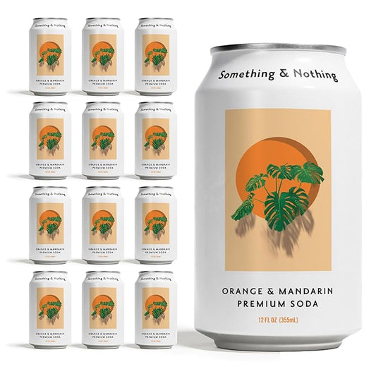 Something & Nothing Mango & Thai Basil Flavored Sparkling Water | Lightly Carbonated & Full of Flavor with Added Grape & Lemon Juice | Vegan & Low Calorie Premium Soda | 12 Fl Oz Cans (Pack of 12)