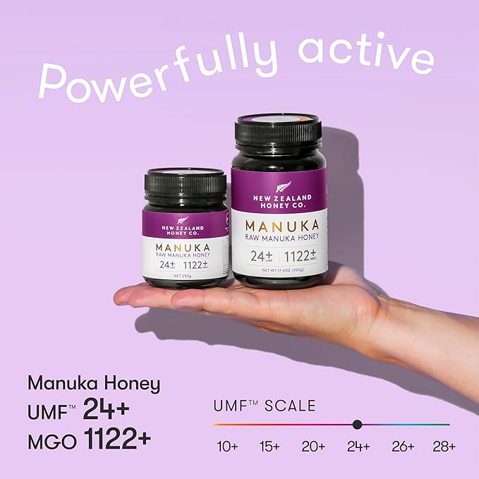 New Zealand Honey Co. Raw Manuka Honey UMF 24+ / MGO 1122+ | UMF Certified | 17.6oz | Pure Raw Honey