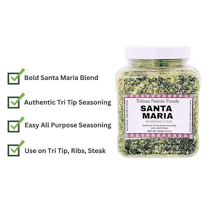 Tolosa Pointe - Santa Maria Seasoning 11 Oz Tri Tip, Steak, Chicken, Steak Seasoning for Grilling, BBQ Rub (312g)