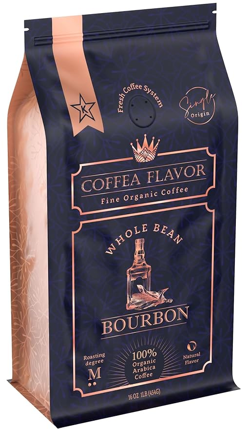 Bourbon Flavored Whole Bean Coffee ??100% Arabica, Single Origin, Medium Roast, Rich and Smoky Flavor, Naturally Sweetened ??Perfect for Cold Brew ??by Coffea Flavor
