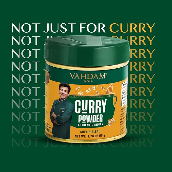 VAHDAM Authentic Indian Curry Powder (50g, 1.76 Oz), Crafted by 8 times Michelin-starred chef Vikas Khanna | 11 Single Origin Spice blend | With Pure Spices and Himalayan Pink Salt
